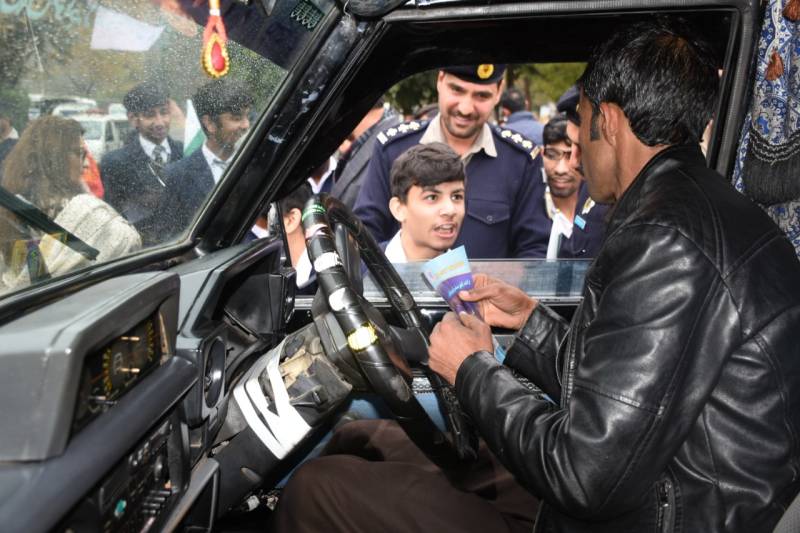 Differently abled children spreading road safety awareness