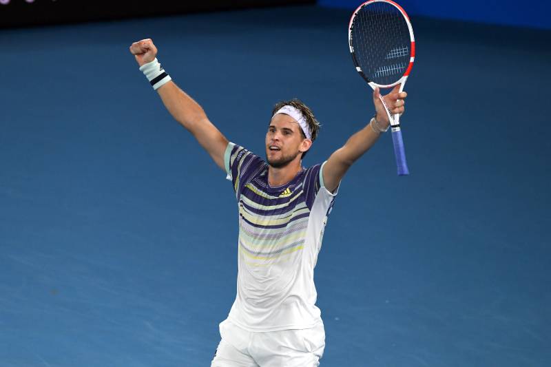 Dominic Thiem celebrates his victory