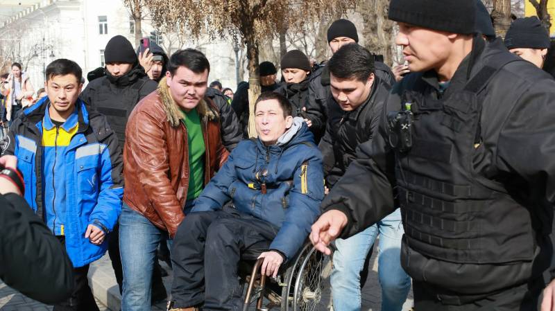 Kazakhstan detains around 200 opposition protesters in largest city