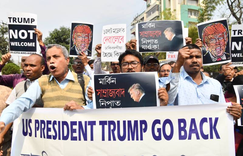 Violent clashes mar Trump’s visit to India