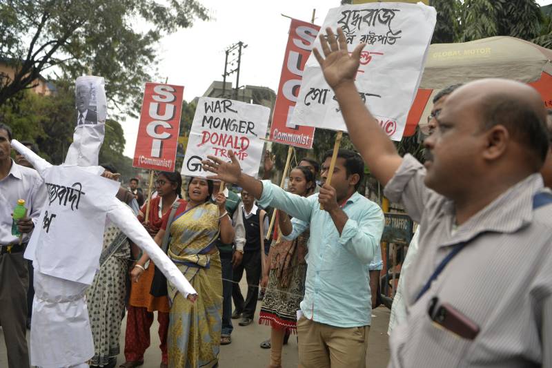 Violent clashes mar Trump’s visit to India