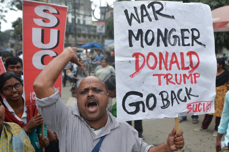 Violent clashes mar Trump’s visit to India