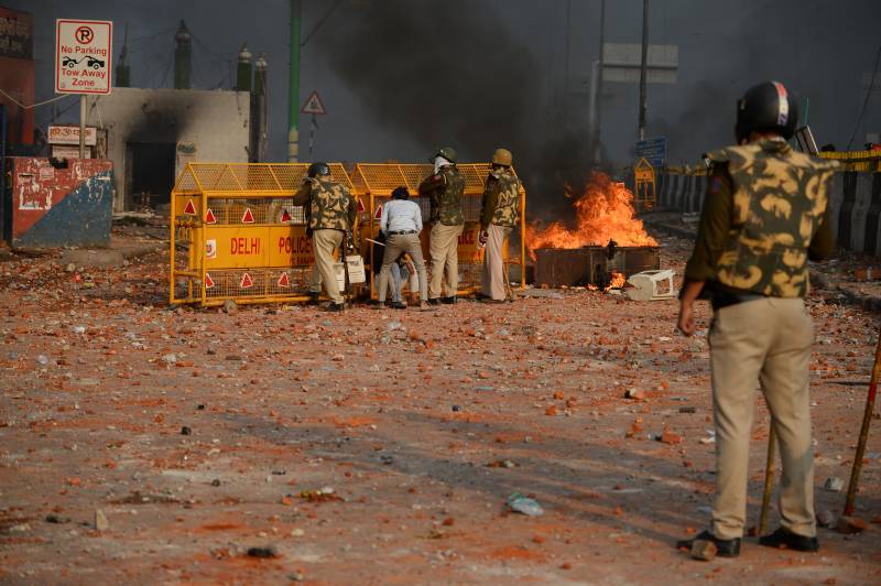 Violent clashes mar Trump’s visit to India