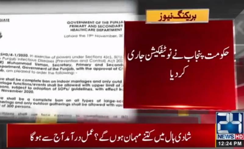 Punjab bans indoor ceremonies at marriage halls