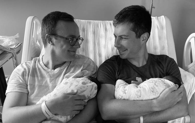 US gay Transport Secretary and husband show off new kids