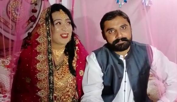 Brazilian girl Patricia (now Iqra) and Sarfraz in Fort Abbas at wedding ceremony