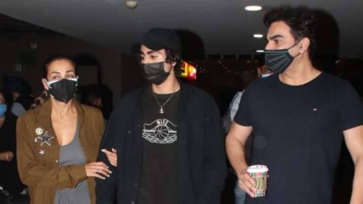 Malika Arora, Arbaaz Khan hug son as he returns home