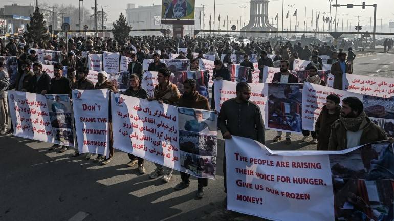 Taliban allow protest calling for Afghan assets to be released