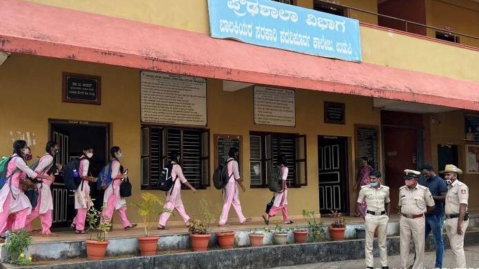 Security tight in India as schools reopen after headscarf row