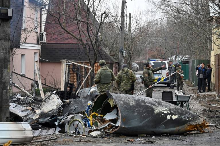 Ukraine soldiers battle invading Russian forces in capital