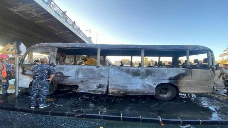 Syria army bus bombing kills 18 troops near Damascus