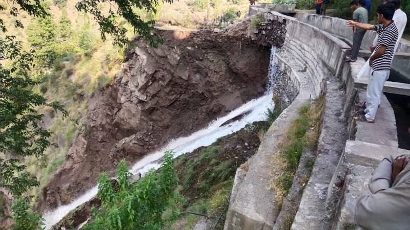 AJK power project shuts down as its channel wall collapses