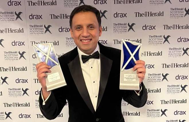 Scottish Labour Party leader Anas Sarwar named Scottish Politician of the Year