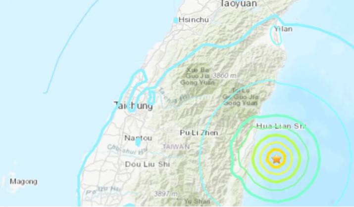 Shallow 6.2-magnitude earthquake jolts Taiwan