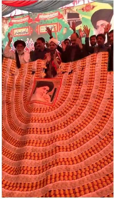 bridegroom was decked up with a 50-foot Rs100,000 wreath in Pindi Gheb of Attock district