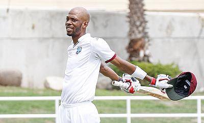 Roston Chase made 70, as the West Indies built a 175-run lead with two first-innings wickets standing against Zimbabwe in Bulawayo on a rain-affected second day of the second Test