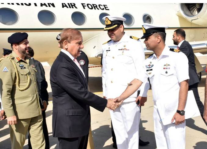 PM Shehbaz in Karachi to witness joint naval exercise