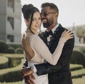 Indian cricketer Hardik Pandya and dancer Natasa Stankovic renewed their wedding vows in a Christian wedding ceremony in Udaipur