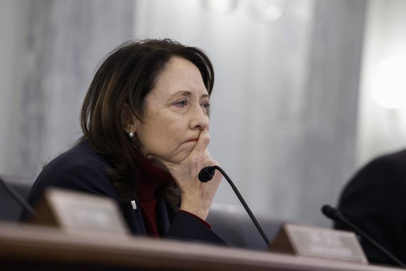 Chairwoman Maria Cantwell (D-WA) speaks during a hearing with the Senate Commerce, Science and Transportation Committee on Capitol Hill on February 15, 2023 in Washington, DC. AFP 