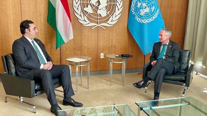 FM Bilawal holds talks with UN General Assembly president