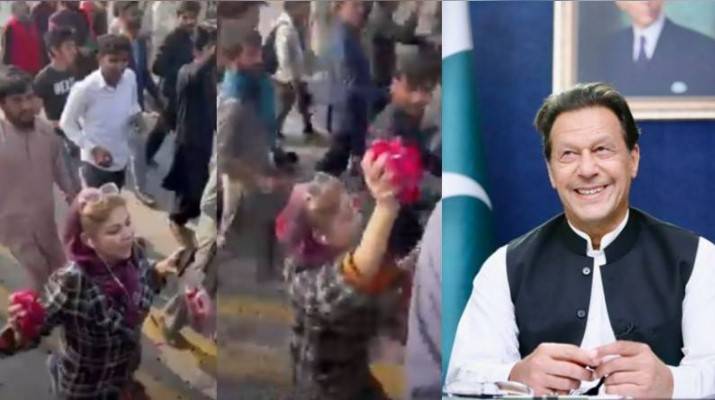 Mishi Khan's rosy welcome to Imran Khan’s rally