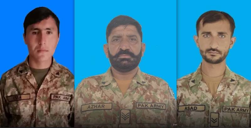 Three soldiers martyred in exchange of fire with terrorists in DI Khan 