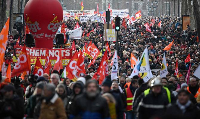 New show of anger as French protest Macron pension reforms
