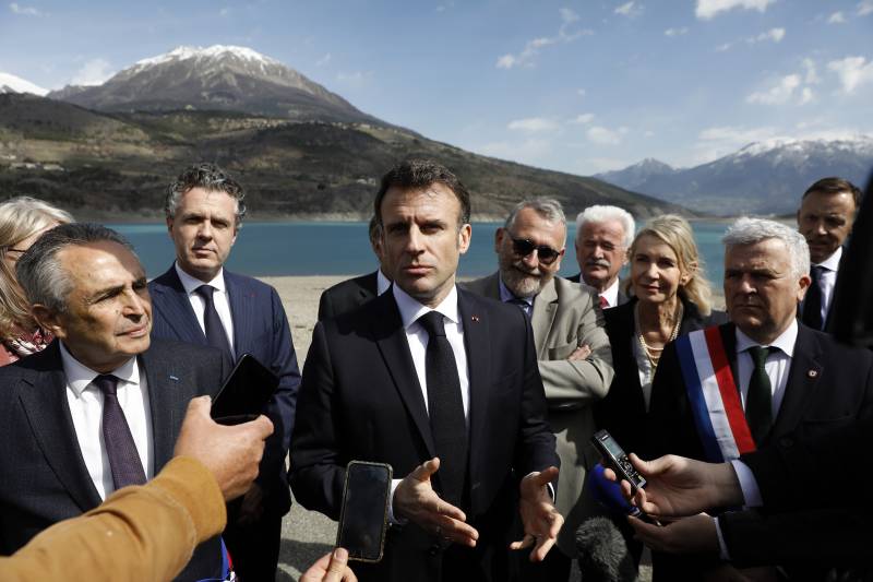 France's Macron dismisses unrest, promises drought action plan