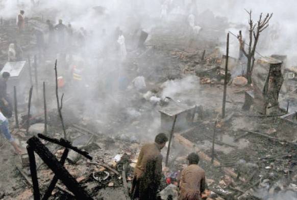 Young boy dies as fire sweeps through huts in Rawalpindi