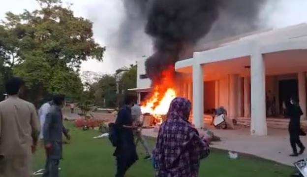 Quaid-e-Azam’s piano, table, sword at Jinnah House torched by PTI activists