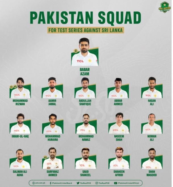 PCB announces 16-strong squad for Test series against Sri Lanka