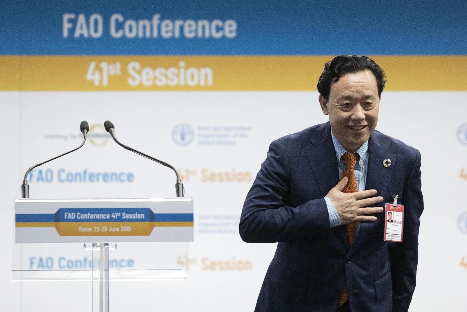 China's Qu Dongyu re-elected unopposed as head of UN food agency