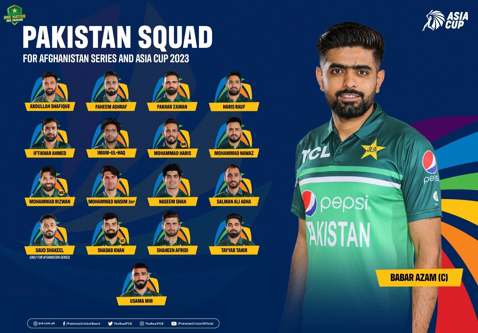 Tayyab, Faheem, Saud in; Shan, Ihsan out as Inzamam announces squads for Asia Cup, Afghanistan ODIs