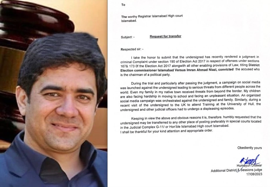 Judge Humayun Dilawar discloses security threats to him, children in letter to CJ