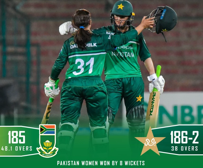 Pakistan Women's Cricket Team defeat South Africa  by 8 wickets