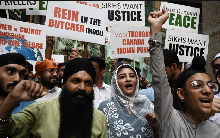 Hundreds of Sikh Canadians protest against India