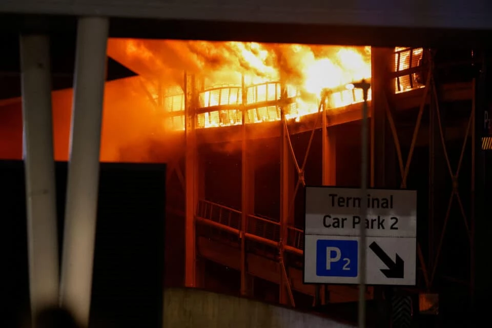 London's Luton Airport resumes flights after blaze