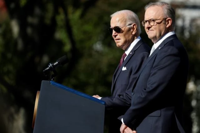Biden, Australian PM hail stand against Hamas, Putin