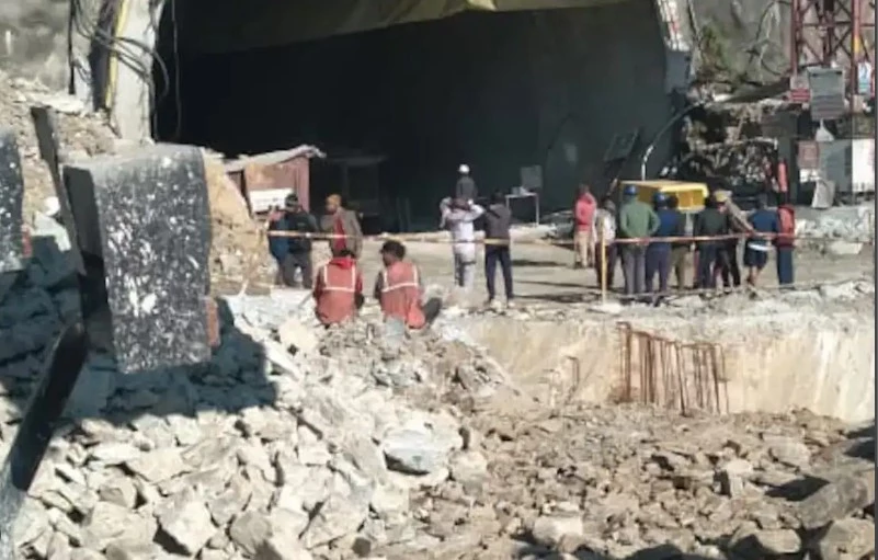40 Indian workers trapped in road tunnel collapse