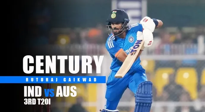Ton-up Gaikwad fires India to 222-3 in Australia T20