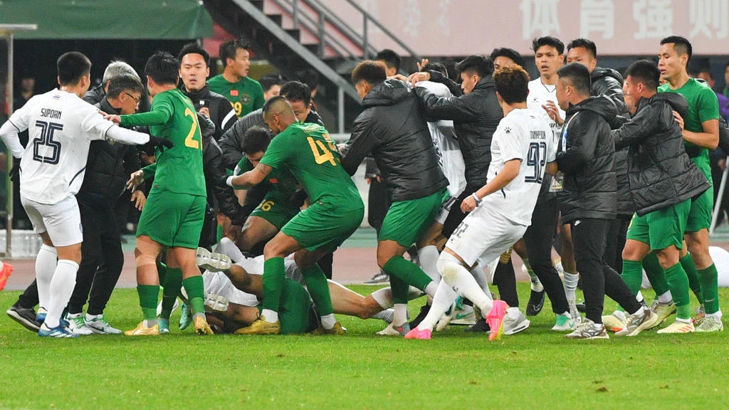 Punches thrown as AFC Champions League match erupts into chaos