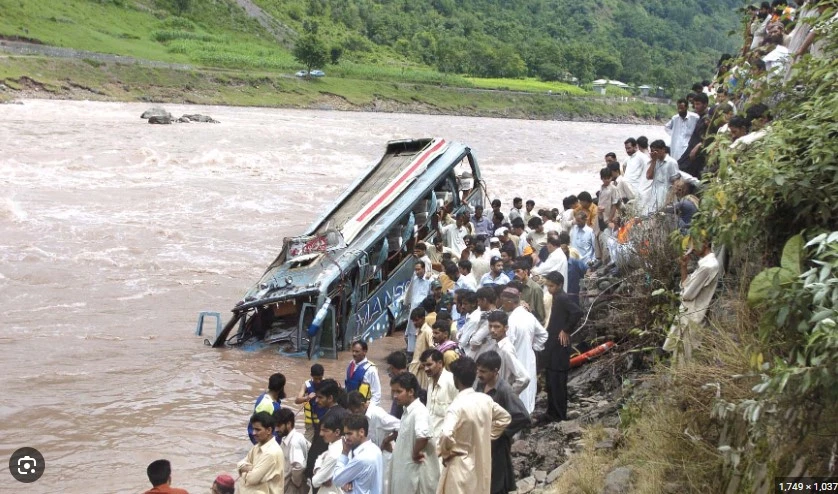Two killed as coach falls into River Jhelum in Azad Kashmir