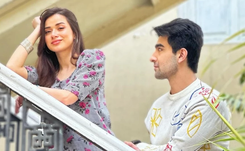 Khaqan and Aena pose for cute friendly vibes