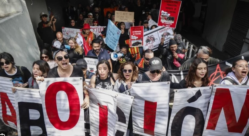 Bullfighting brings out protesters in Mexico City