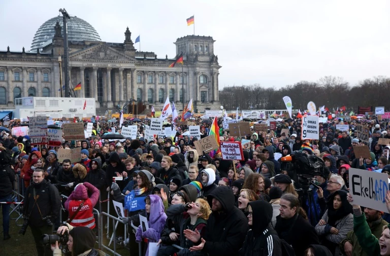 Tens of thousands protest in Germany against far right