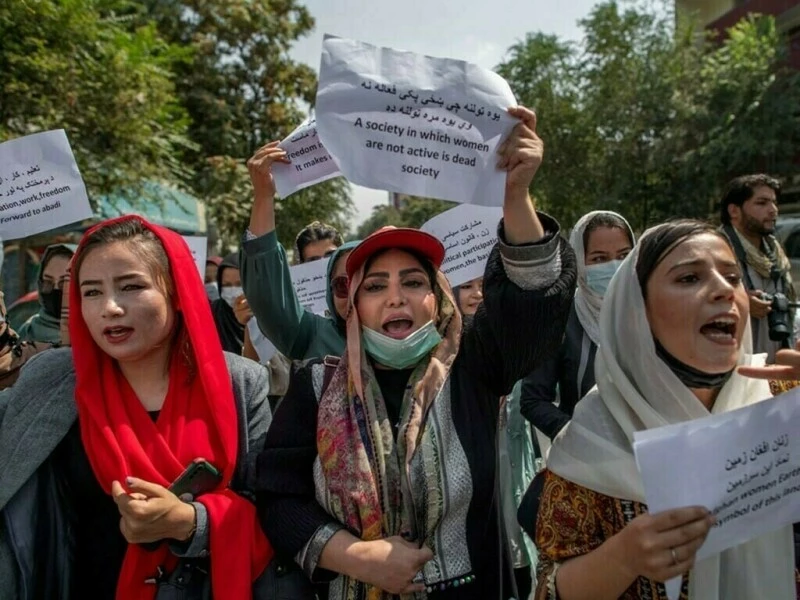 Afghan women stage rare protests on International Women's Day