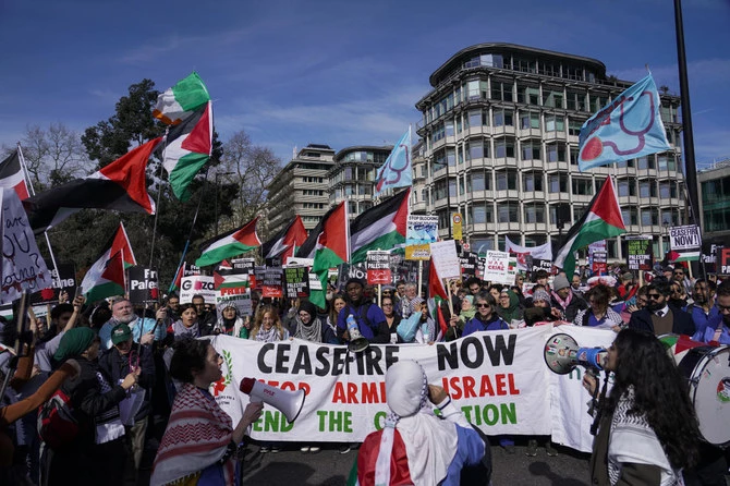 Thousands march in London pro-Palestinian rally