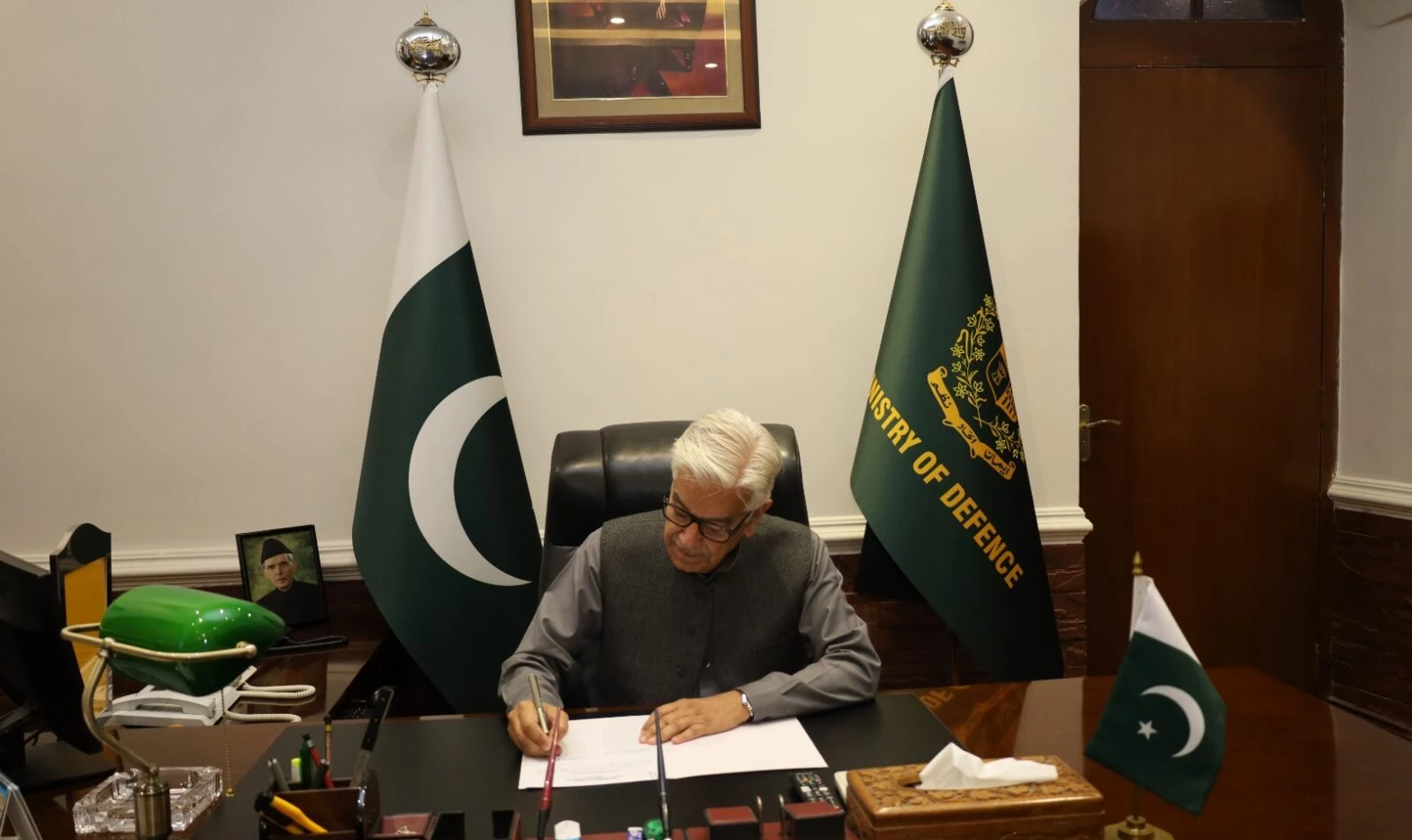 Kh Asif assumes charge as Minister for Defence, Defence Production