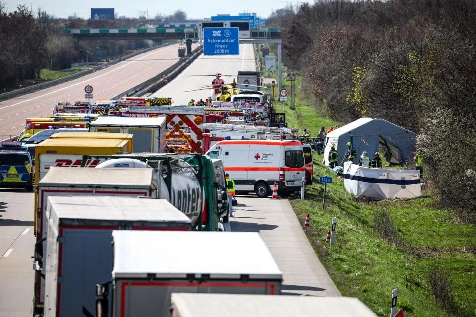 Five killed in German motorway bus accident