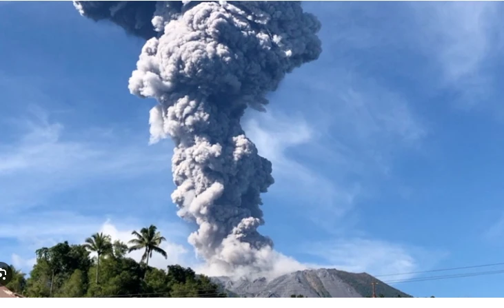Indonesia's Mount Ibu erupts again, spews hot ash and sand